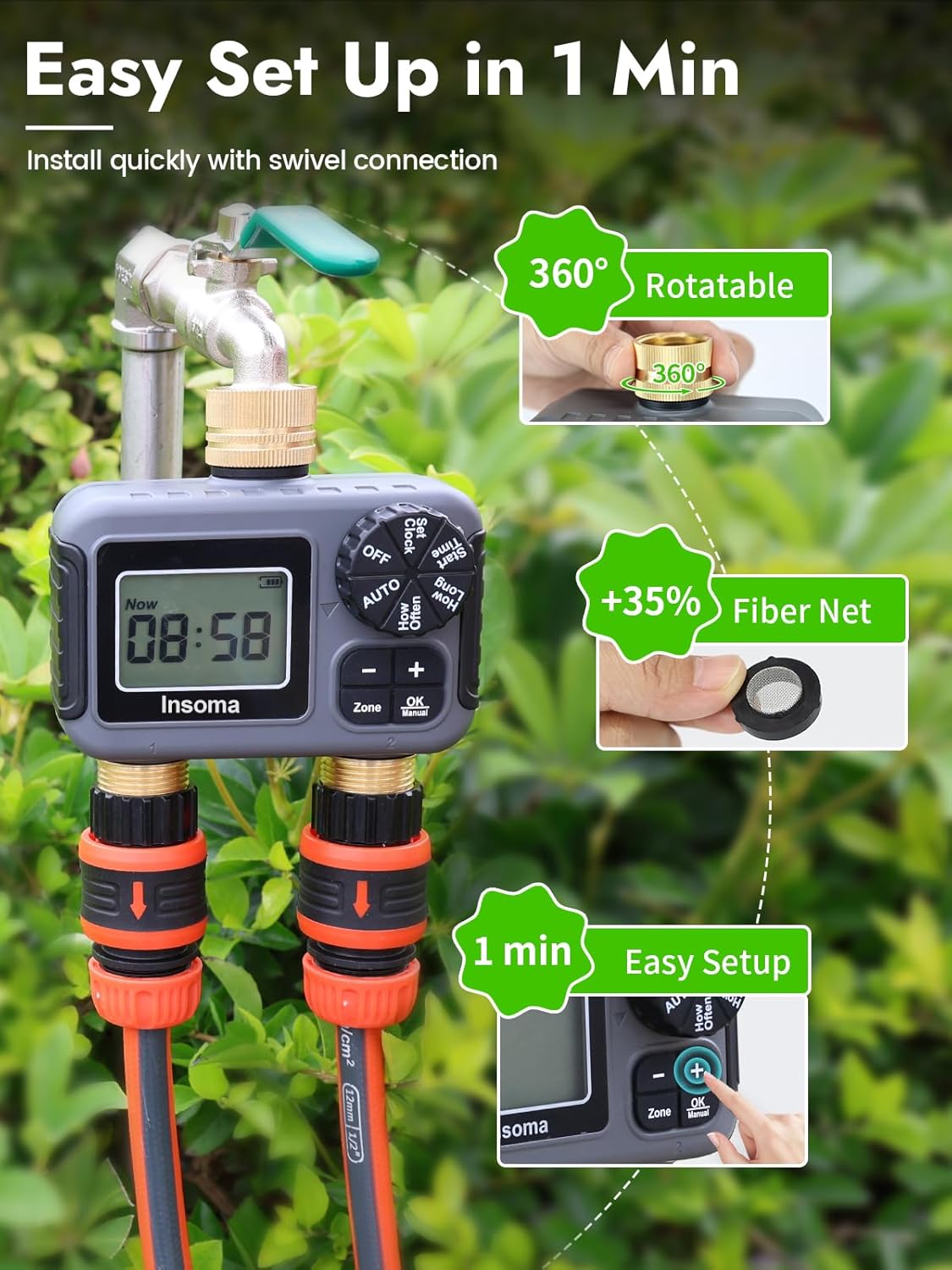 Dual Outlets Smart Irrigation  - Smart Garden Sphagnum Moss 评论和价格