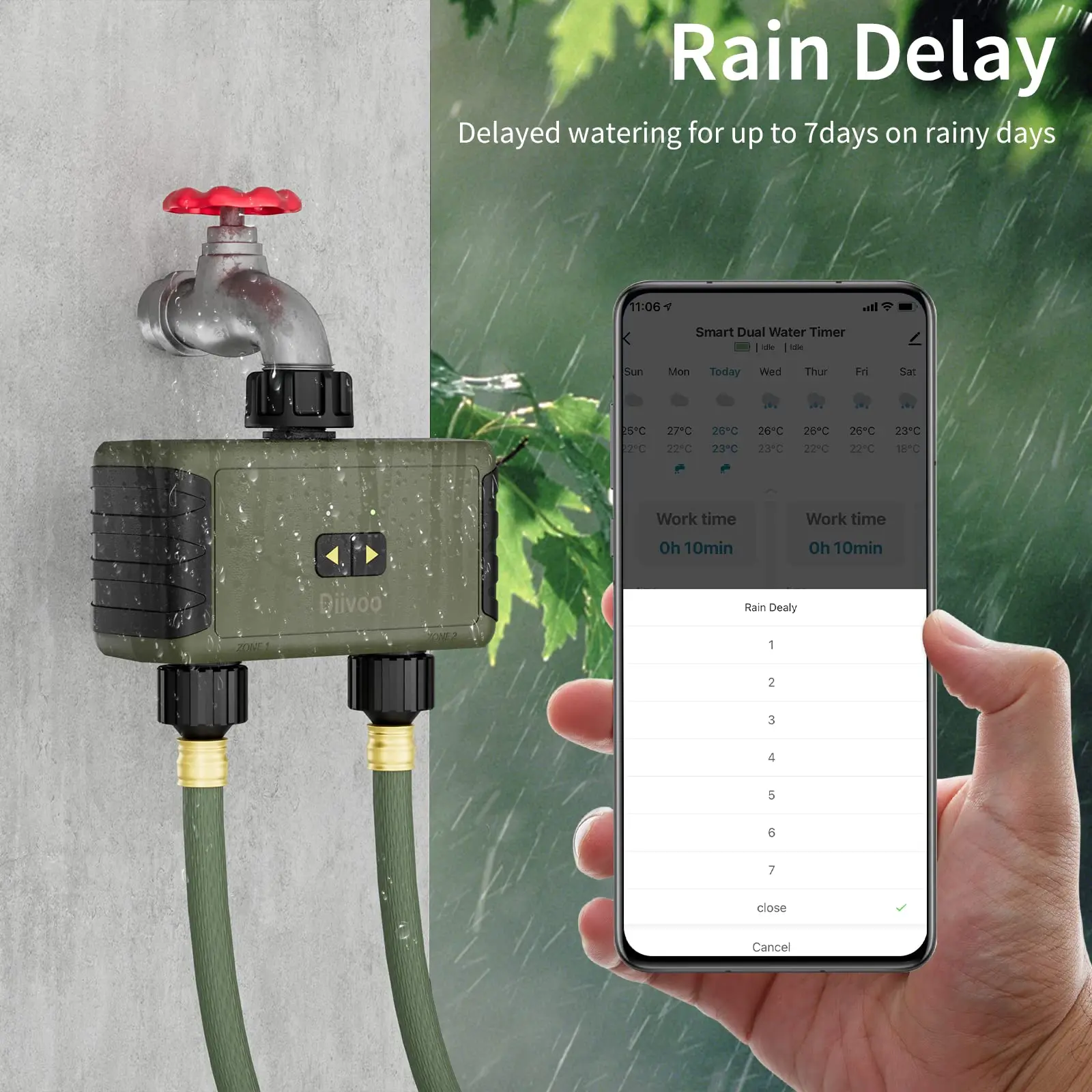 Diivoo Timed Sprinkler for Blu - Smart Garden Watering Can 评论和价格