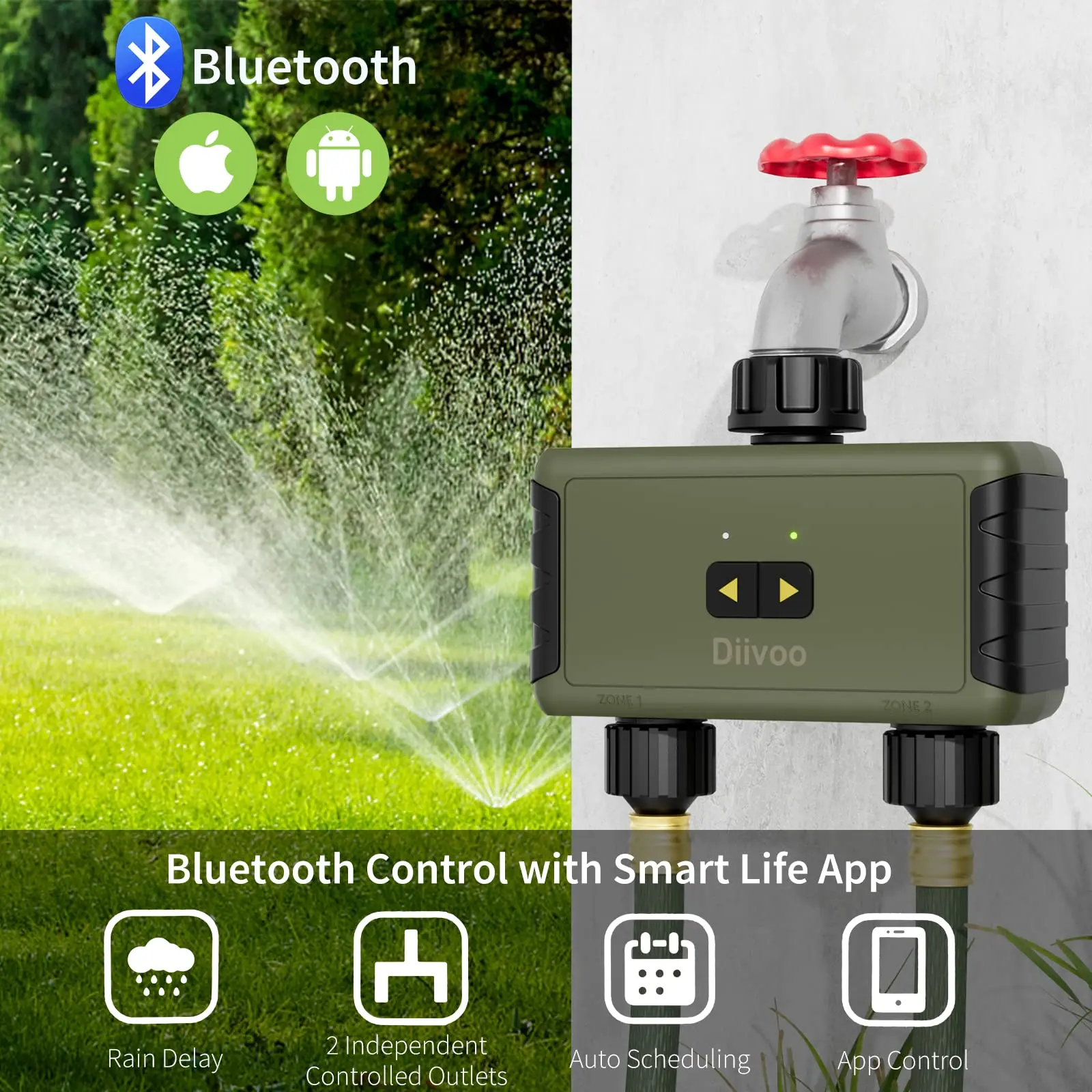 Diivoo Timed Sprinkler for Blu - Smart Garden Watering Can 评论和价格